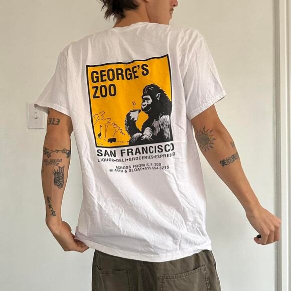 Y2K George’s Zoo San Francisco California Coffe Liquor Tee - Picture 7 of 7
